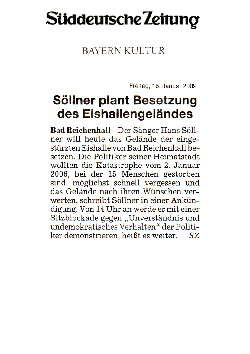 Hans Söllner ProtestAction Süddeutsche Zeitung